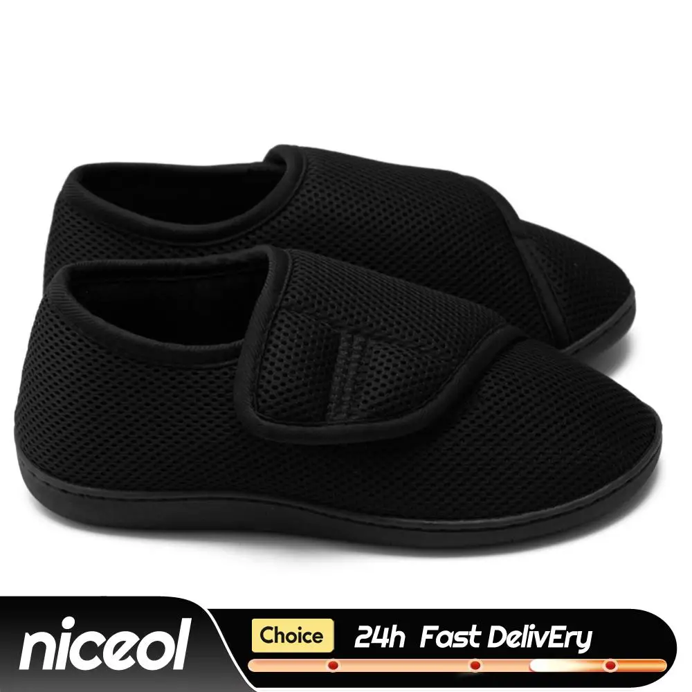 

Унисекс-кроссовки для диабетиков, ортопедические, с плюшевой подкладкой, легкие, для отекших ног, на липучках