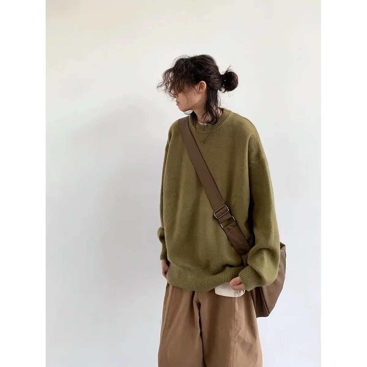 

Men's Thiened Autumn Winter Sweater Trendy Loose Knittedwear Casual Lazy Sle Outerwear Soft Polyester Long Sve round Ne