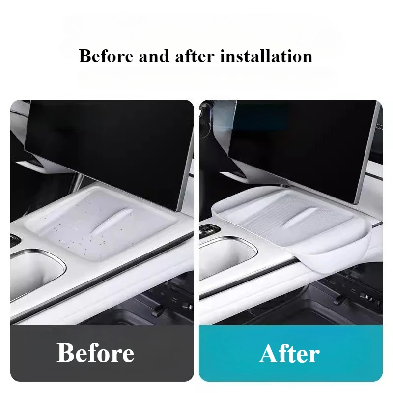 وسادة سيليكون للشحن اللاسلكي للتحكم المركزي من FORXiaomi SU7 مع جيب تخزين وحماية من الانزلاق وإكسسوارات داخلية مجددة