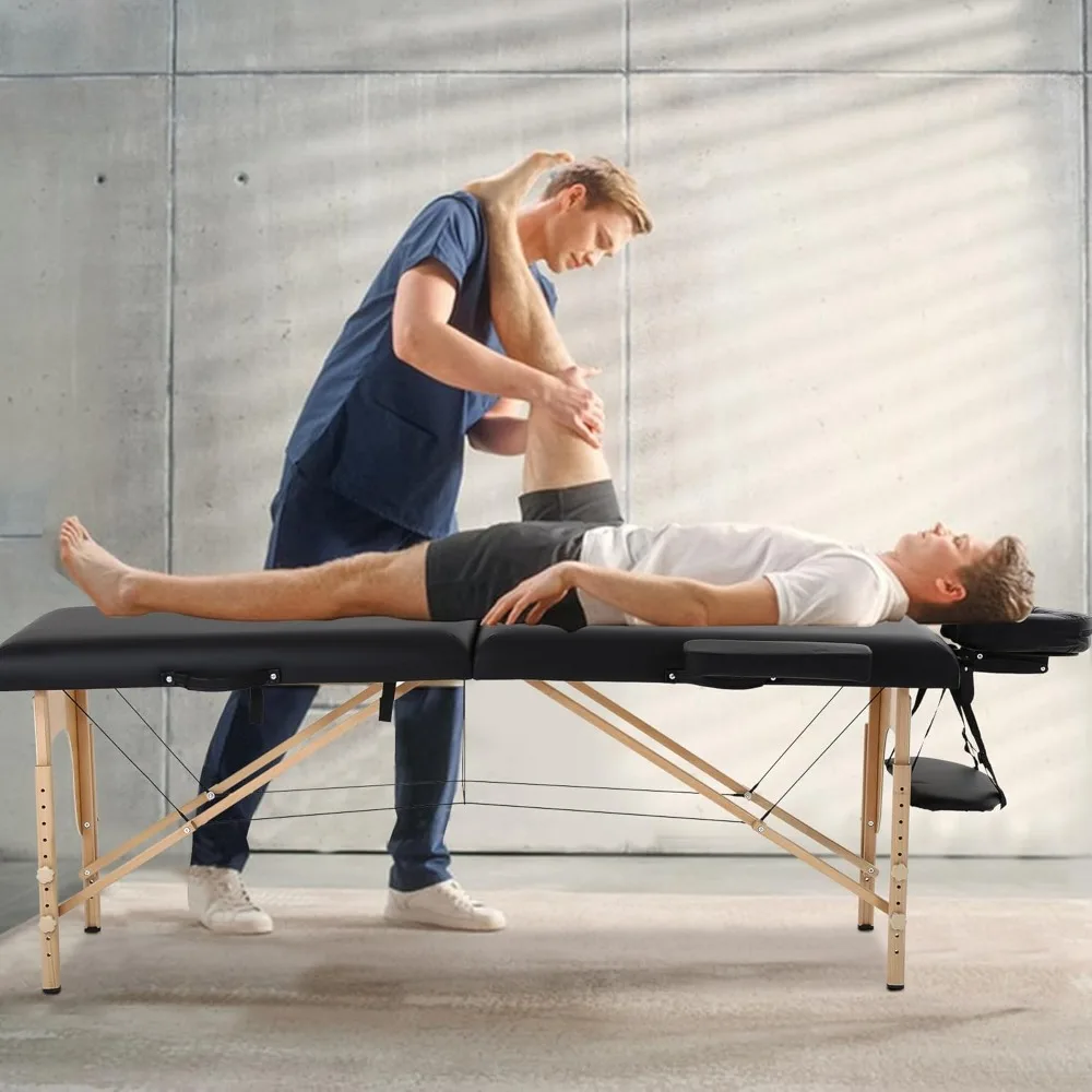 

Massage Bed Portable Massage Table 24 inche Wide Lash Bed 2 Folding Heigh Adjustable Spa Table with Non-Woven Bag for Spa