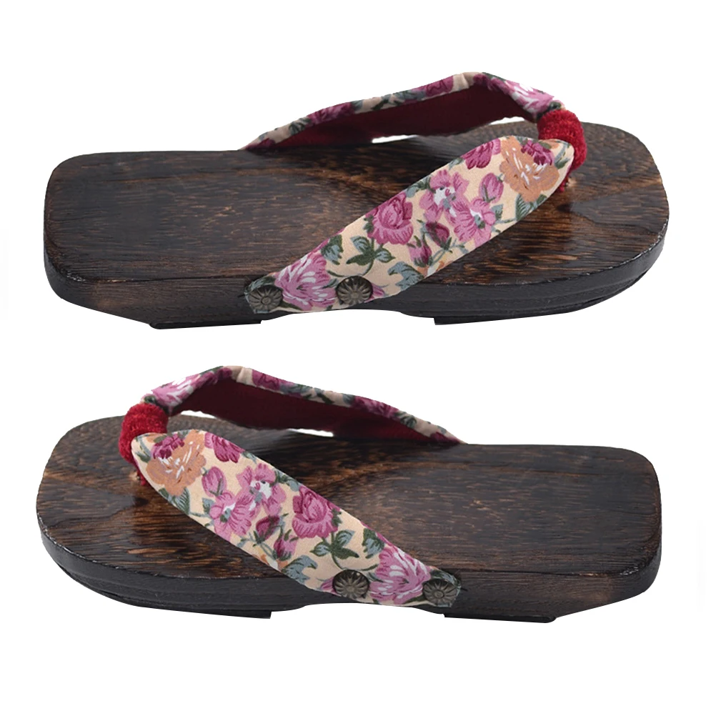 

22-34 Red Paulownia Children Clogs Baby Slippers Student Flops Lightweight Anti-Slip Breathable Natural Wood Classic Printed