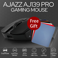 AJAZZ AJ139 Pro Wireless Gaming Mouse PAW3395 Sensor Up to 26000 DPI Ergonomic Design for Mid-Large Hands 2.4G & Wired Dual Mode