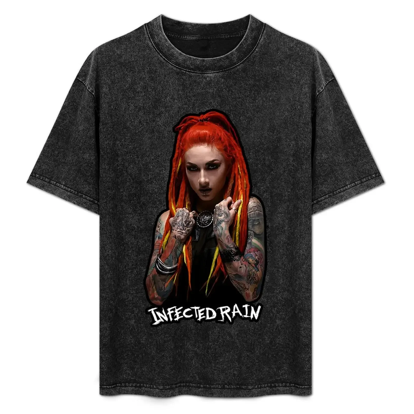 

red hair fighter lady T-Shirt anime tshirt oversized graphic tee oversizeds T-shirt men