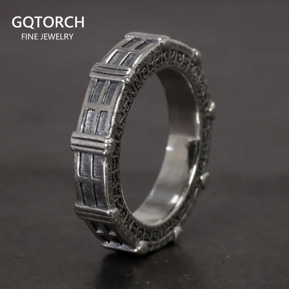 Real 925 Sterling Silver Stargate Rings for Fans Massive Transportation Device TV Show Cosplay Christmas Gift