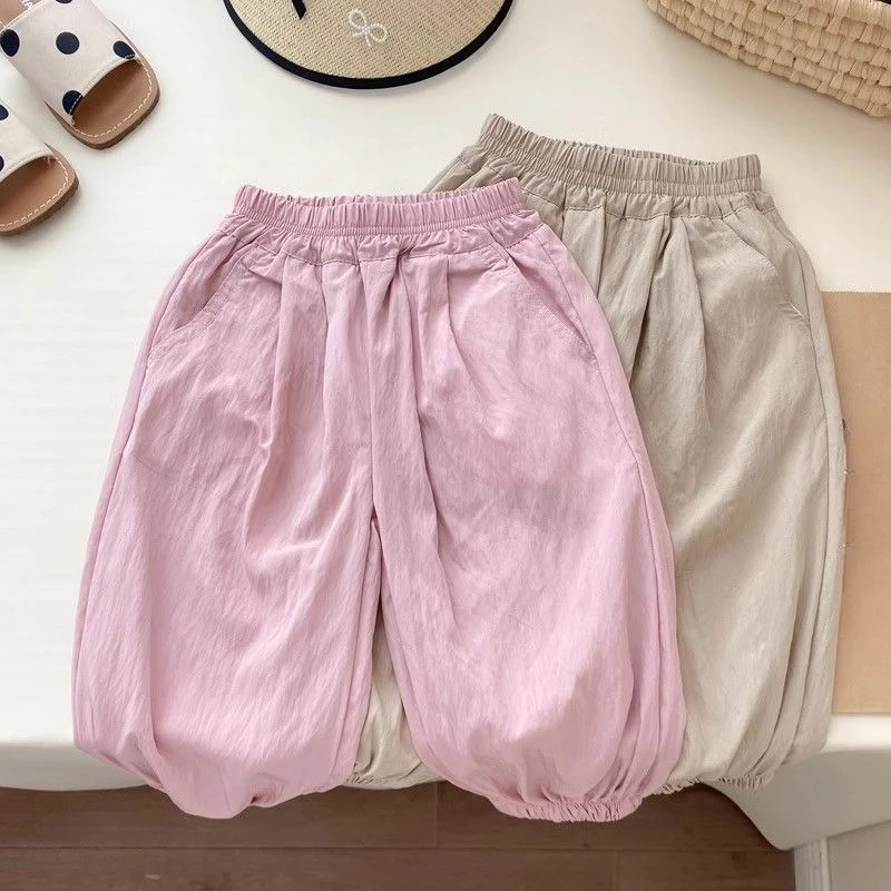 

Kids' Summer New Thin Casual Jogger Pants, Quick-Dry Anti-Mosquito Trousers for Toddler Girls Breathable Daily Wear