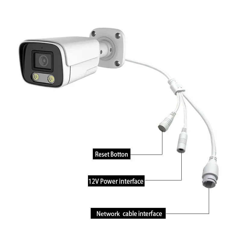 Caméra de surveillance extérieure IP POE 8MP/4K, dispositif de sécurité sans fil, avec détection humaine et microphone intégré