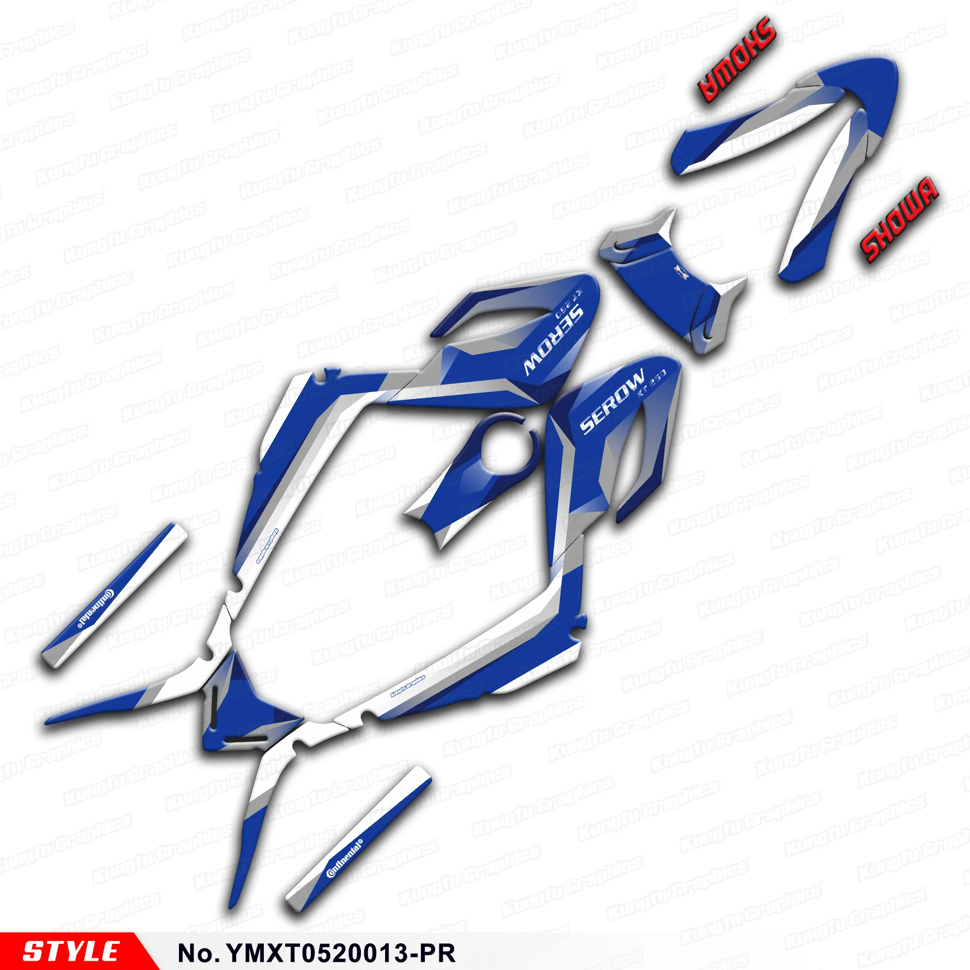 

JY RACING Graphics Decal Kit Vinyl Wrap for Yamaha Serow XT250 2005 2006 2007 2008 2009 2010-2020, YMXT0520013-PR