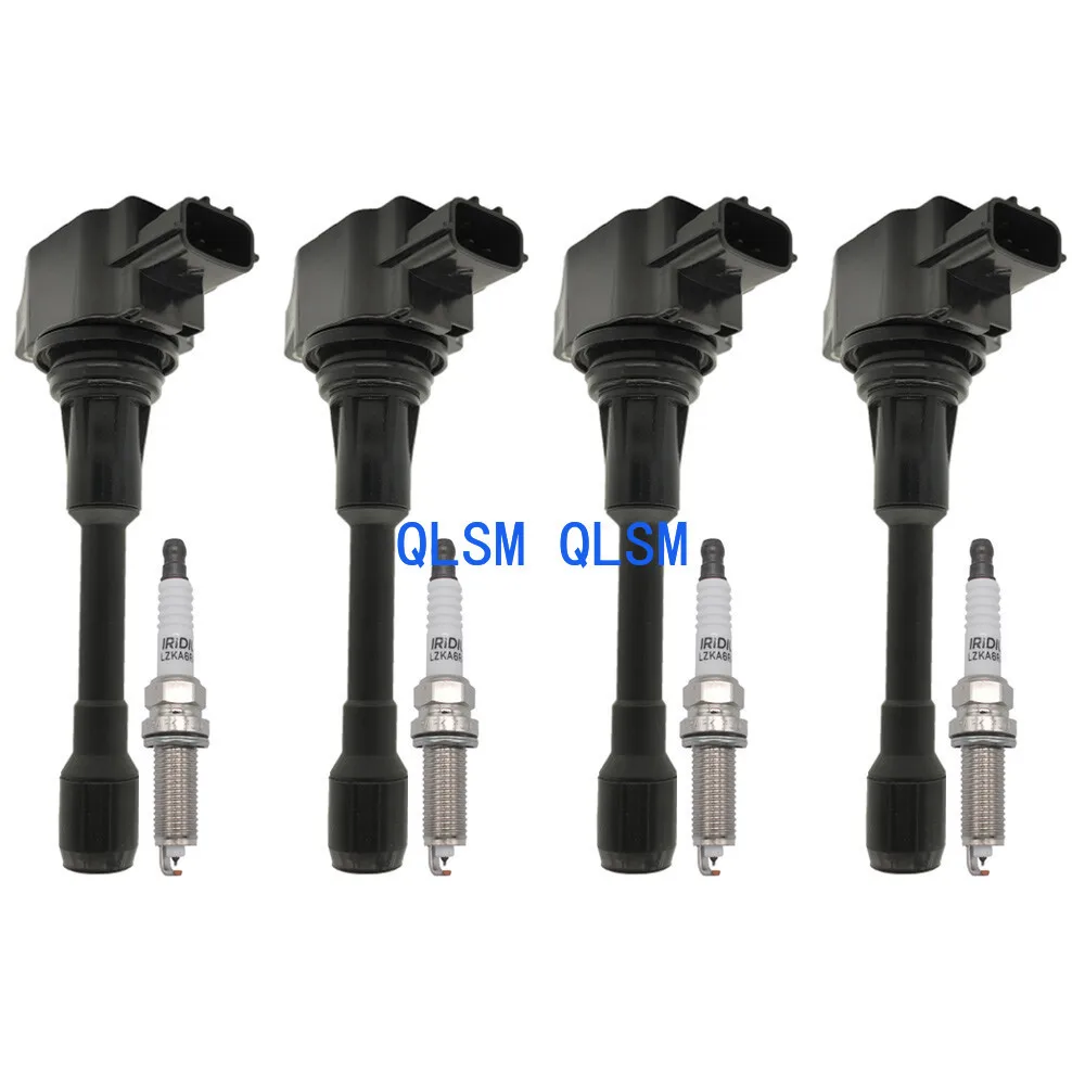 

4-Piece ignition coil and spark plug for 2008-2015 Nissan Rogue L4 2.5L UF549