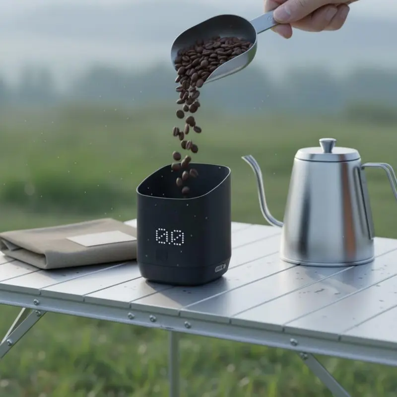 Coffee Dosing Container Scale Tactile Control Portable Coffee Bean Scale Digital Espresso Weighing Container Auto-Deactivate