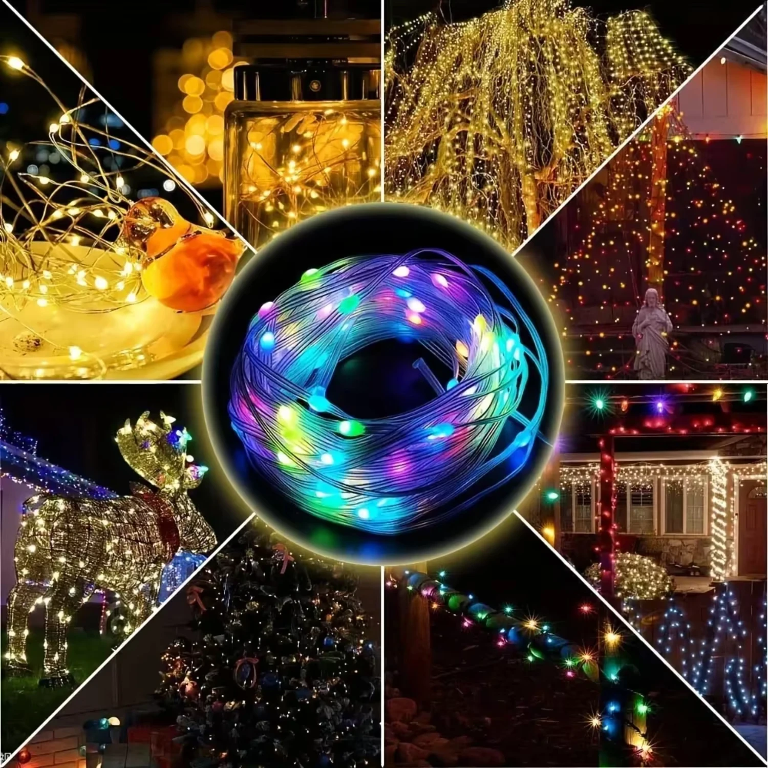 WS2812  Fairy String Light Bluetooth Smart Christmas Lamp Addressable Individually DC5V App Control  Garland Party Decor Luces - Product Main Image