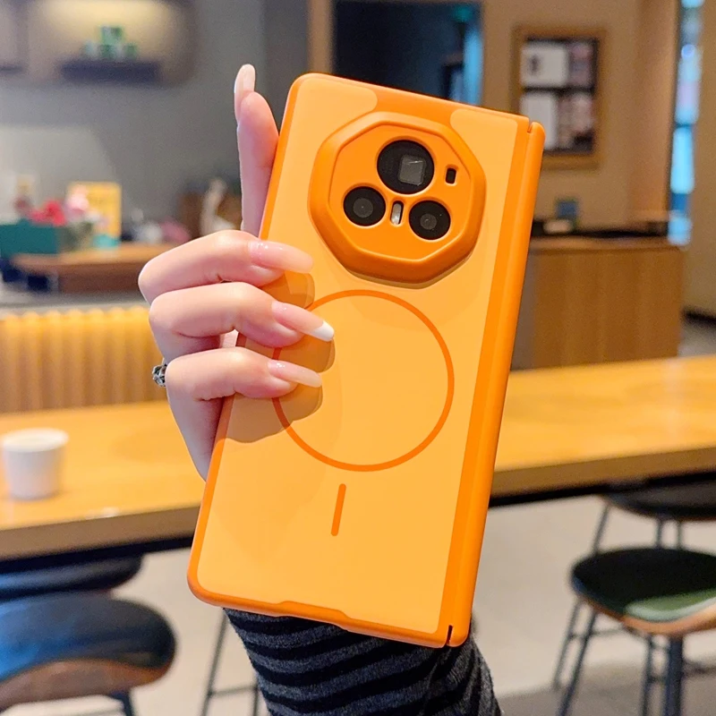 Etui na telefon Honor Magic V3 VS3, matowe, z delikatnym wzorem, magnetyczne, składane, odporne na wstrząsy i utlenianie. — zdjęcie produktu 3
