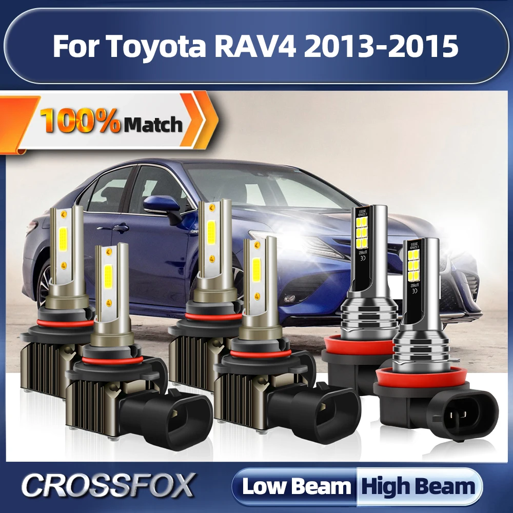 

60000LM LED Headlight Bulb 360W CSP Car Headlamp 12V Auto Fog Lamps 6000K White Plug And Play For Toyota RAV4 2013 2014 2015