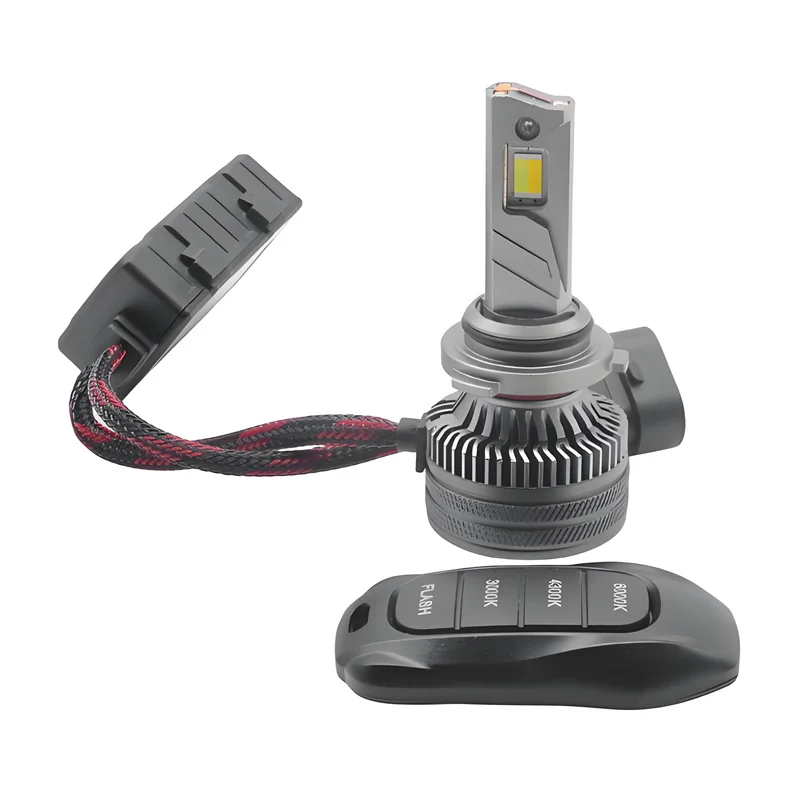 200W 40000LM X8 Tri-Color Flash H1 H4 H1 H7 H8 H9 H11 9005 9006 HB3 9012 Car Led Headlight Light Remote Control Flash