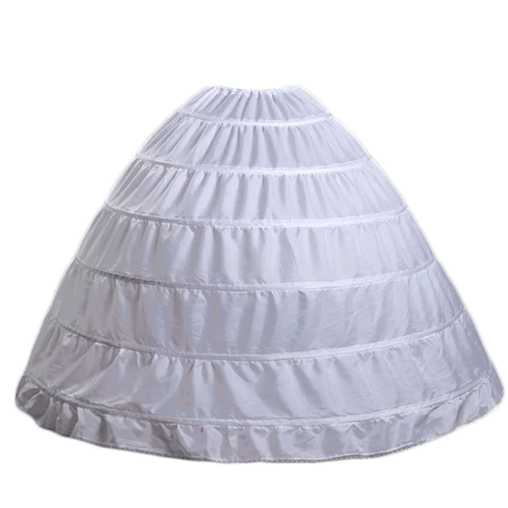 6 Hoops Wedding Petticoat Tulle Crinoline Ball Gown Bridal Underskirt Accessories