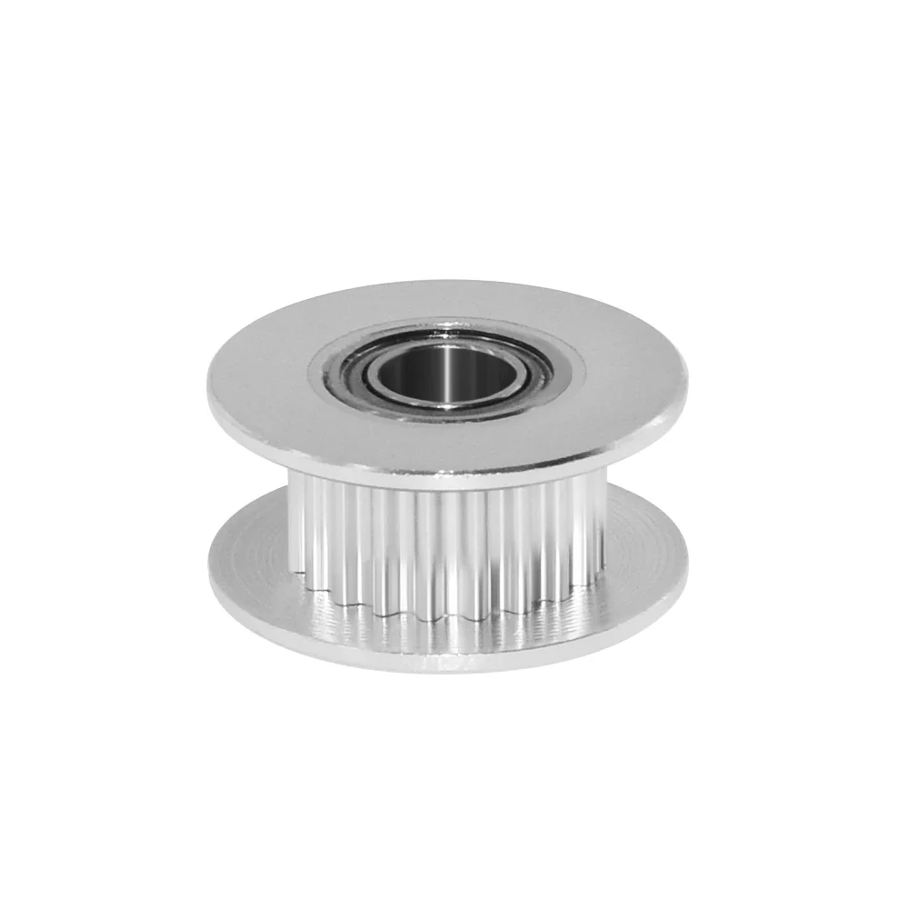 GT2 20 Teeth Idler Pulley 5mm Bore 6mm Belt Width 16mm Flange Timing Belt Wheel with Bearings for 3D Printer Parts