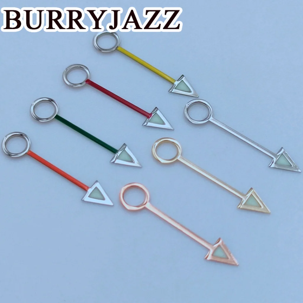 BURRYJAZZ NH34 GMT Uhrzeiger Silber Gold Roségold Rot Gelb Grün Orange Uhrzeiger Grün Leuchtend – Detail 4
