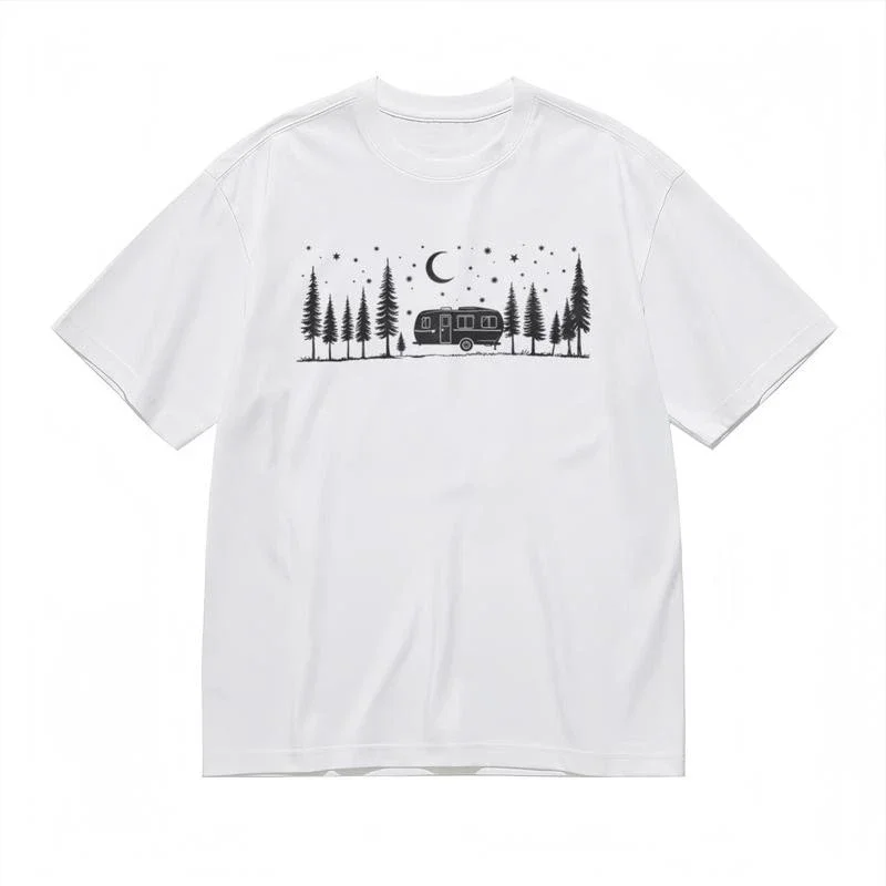 

Forest Moon Graphic Printing Summer Luxury Brand Cotton Men's and Women's T-Shirts Short Sleeves Street Fashion Trend