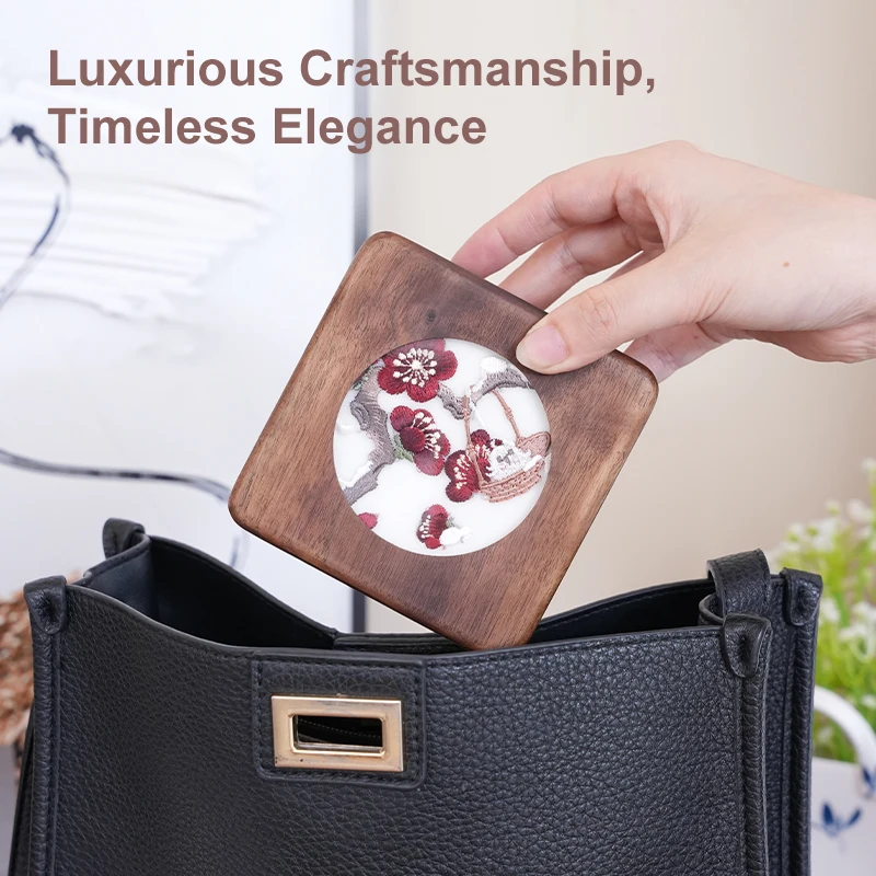 

Black Walnut Mini Jewelry Boxsolid Wood Portable Travel Earrings And Necklace Storage Box