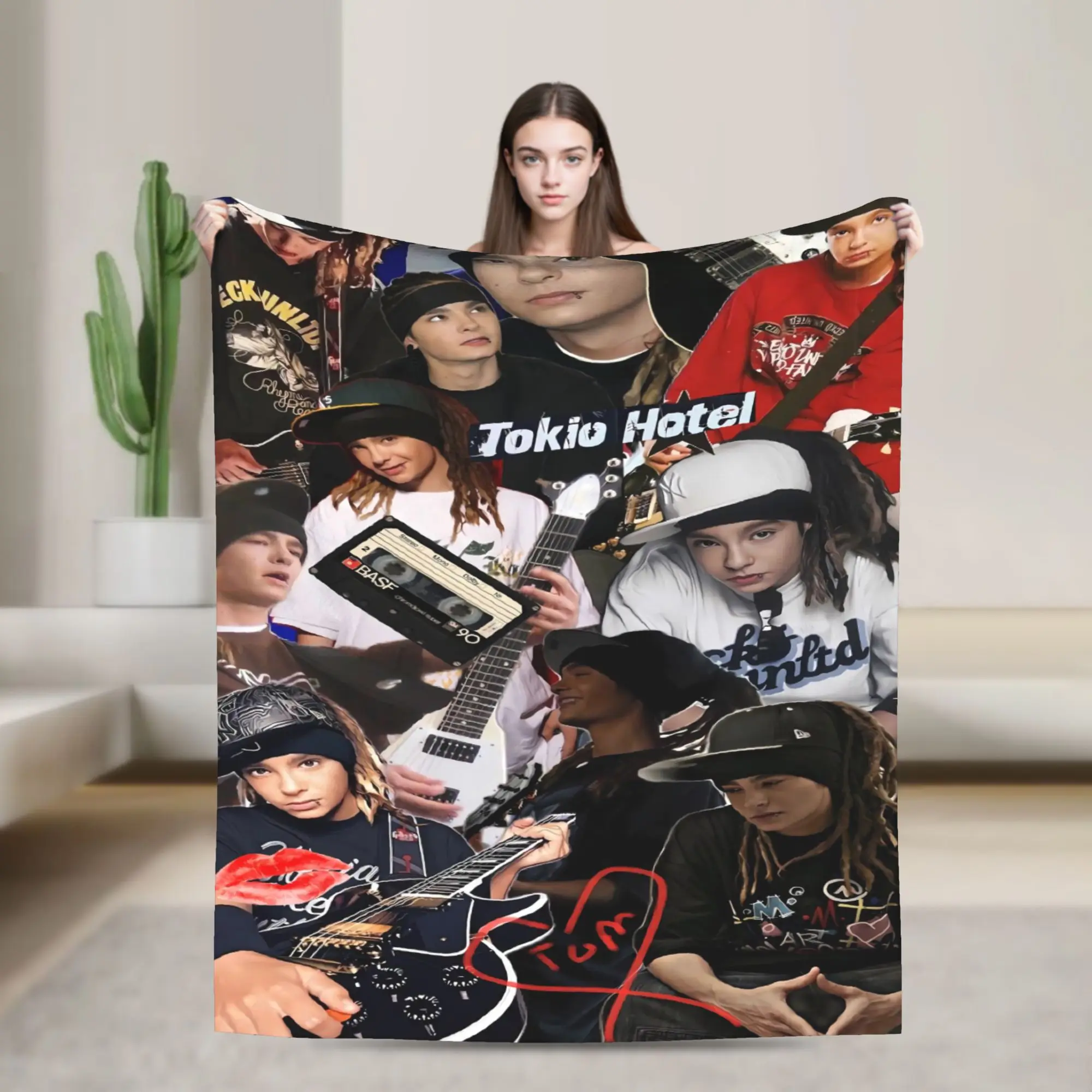 

Soft Blankets Travel Office Tom Kaulitz German Guitarist Songwriter Music Bedding Throws Flannel Bedspread For Sofa Bed Cover