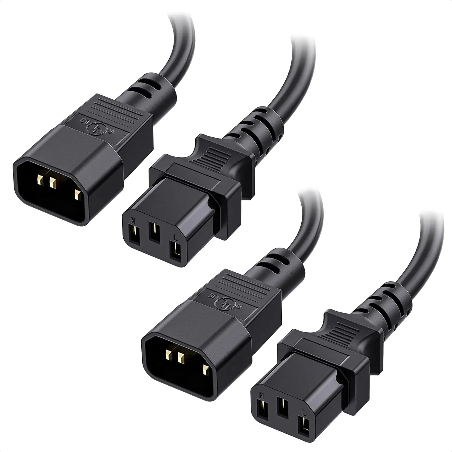

PDU Power Extension Cord 10ft 2-Pack, C14 to C13 Computer Power Cable for Server Rack UPS