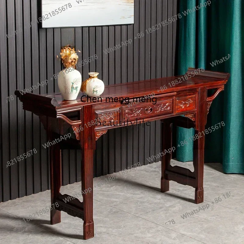 z11Rosewood a Long Narrow Table New Chinese Style Console Tables Altar Buddha Shrine Solid Wood Living Room East Africa Sandal W