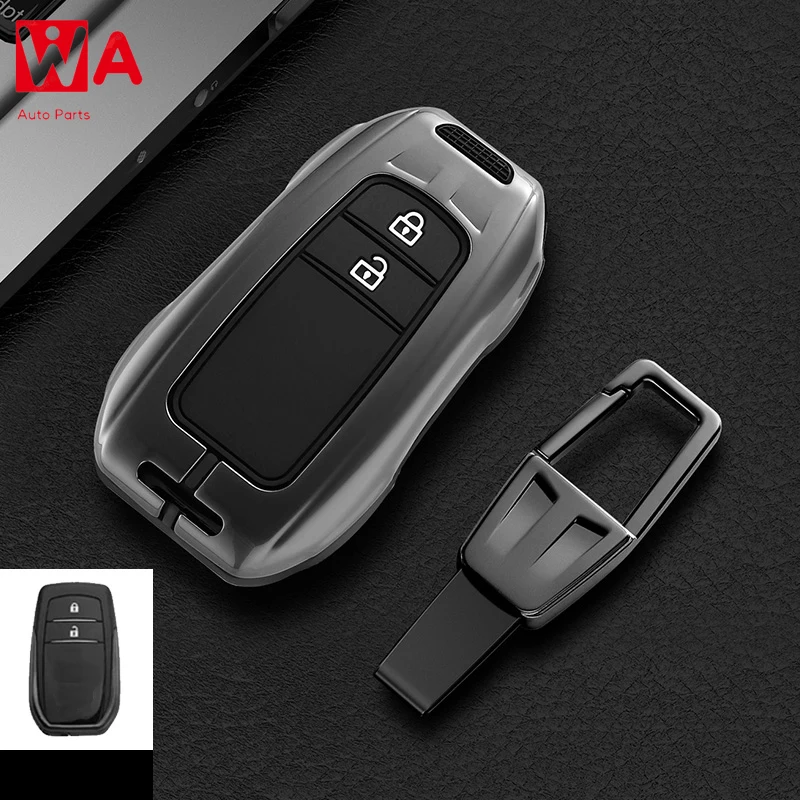 2 3 Button Car Key Case Cover For Toyota RAV4 HARRIER Hilux Fortuner Land Cruiser Crown Highland Prado Yaris Cross Aygo X 2022