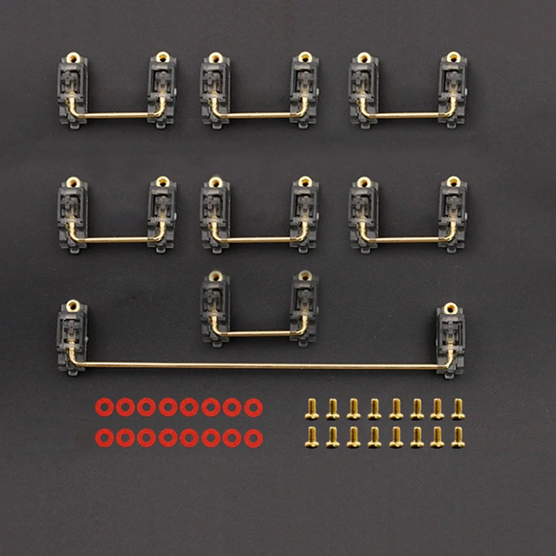 기계식 키보드 금도금 나사 안정기, PCB 장착용, 체리 MX 스위치, 2u, 6u, 6.25u, 7u