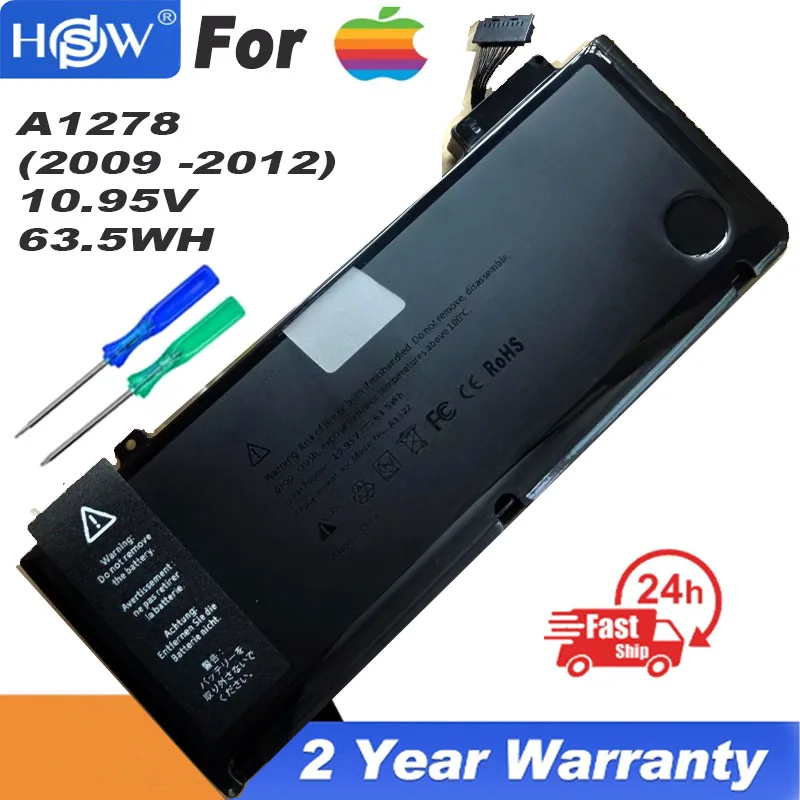 Genuine A1322 A1278 battery for Apple macbook pro 13 inch A1278 2009 2010 2011 63.5wh