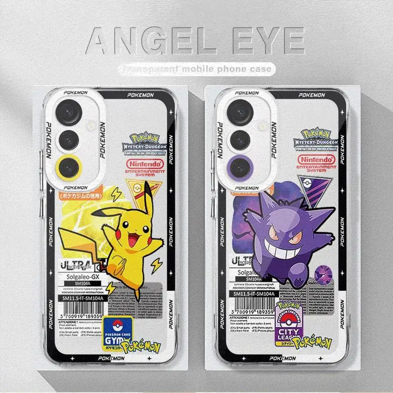 Luxury Pokemon Gengar Case for Samsung Galaxy A35 A55A53 A54 A73 A34 A33 A25 A24 A13 A14 A15 5G Transparent Soft