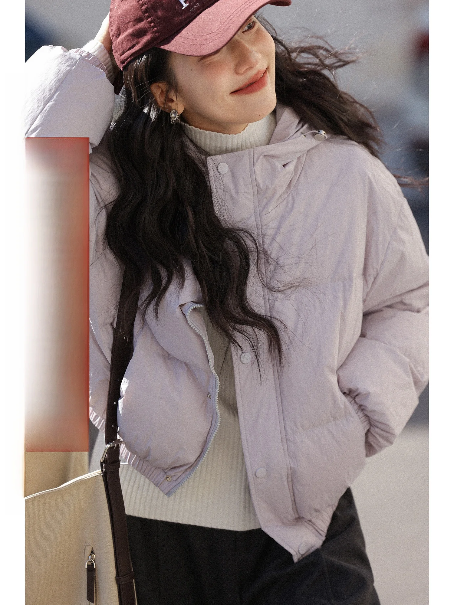 

Легкое или пуховое женское фиолетовое пальто с капюшоном на пуху, зимнее корейское повседневное пальто свободного покроя, теплая верхняя одежда