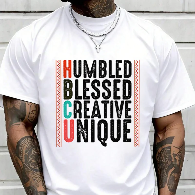 Men's And Women's T-shirt Humbled Blessed Creative Unique Summer New Tee Short-sleeved Spring Autumn MotoTop