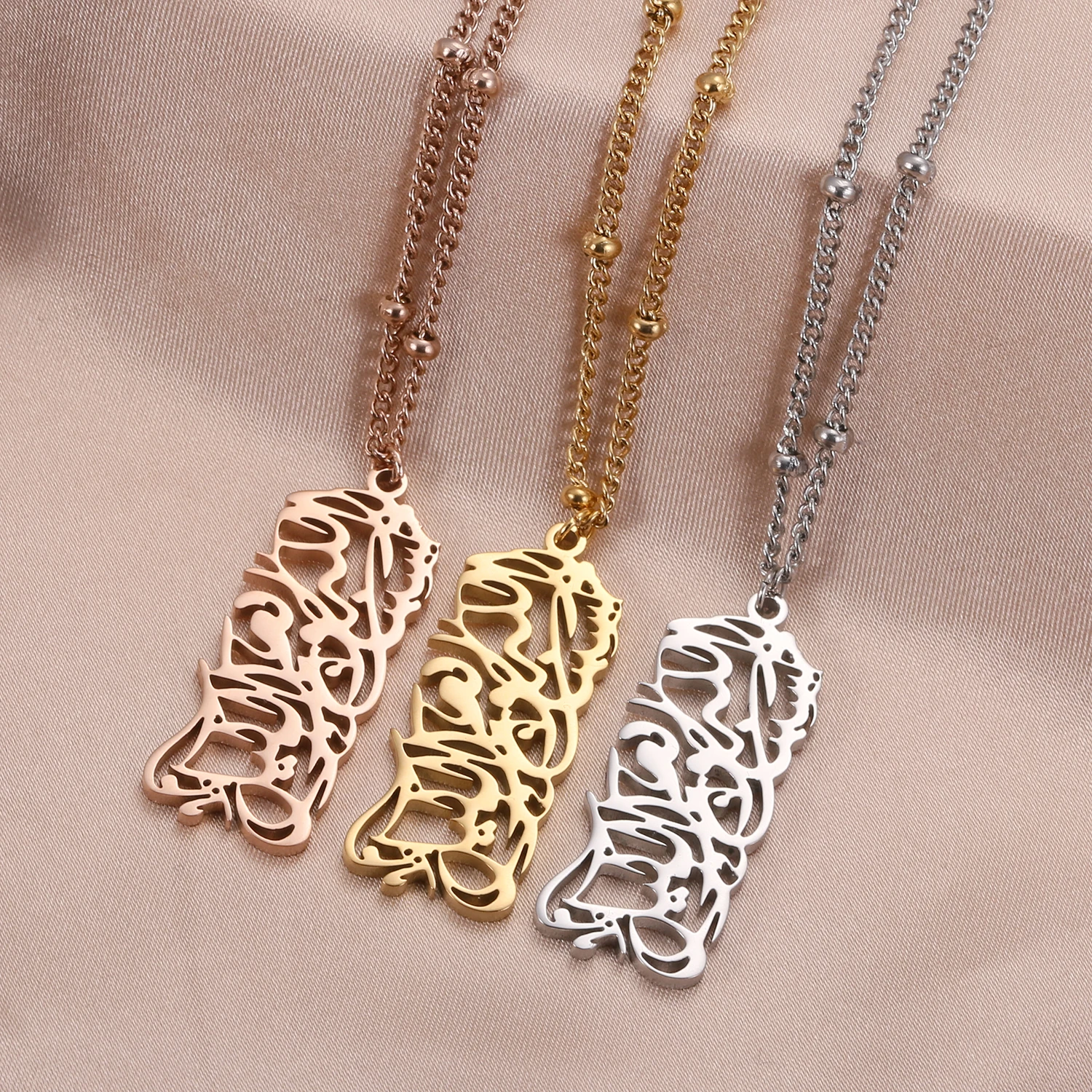 HASBUNALLAH KETTING Hoge kwaliteit roestvrijstalen damesketting Islamitische sieraden Moslim souvenir Beste Eid-cadeau voor vrouwen