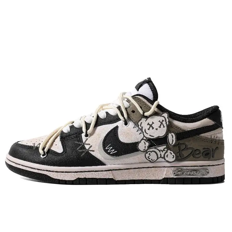 

[Custom Female stuffed bear S-BOX]Nike Dunk Quick Dry, Abrasion Resistant, And Balanced Low Top Skateboard Shoes GS Black Bro