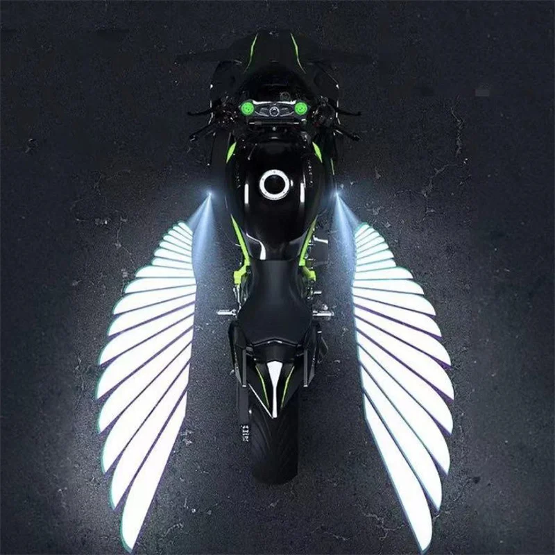 2Pcs Motorcycle LED Underbody Light Projector Ghost Angel Wings Light Motorcycle Modification LED Decoration Lights