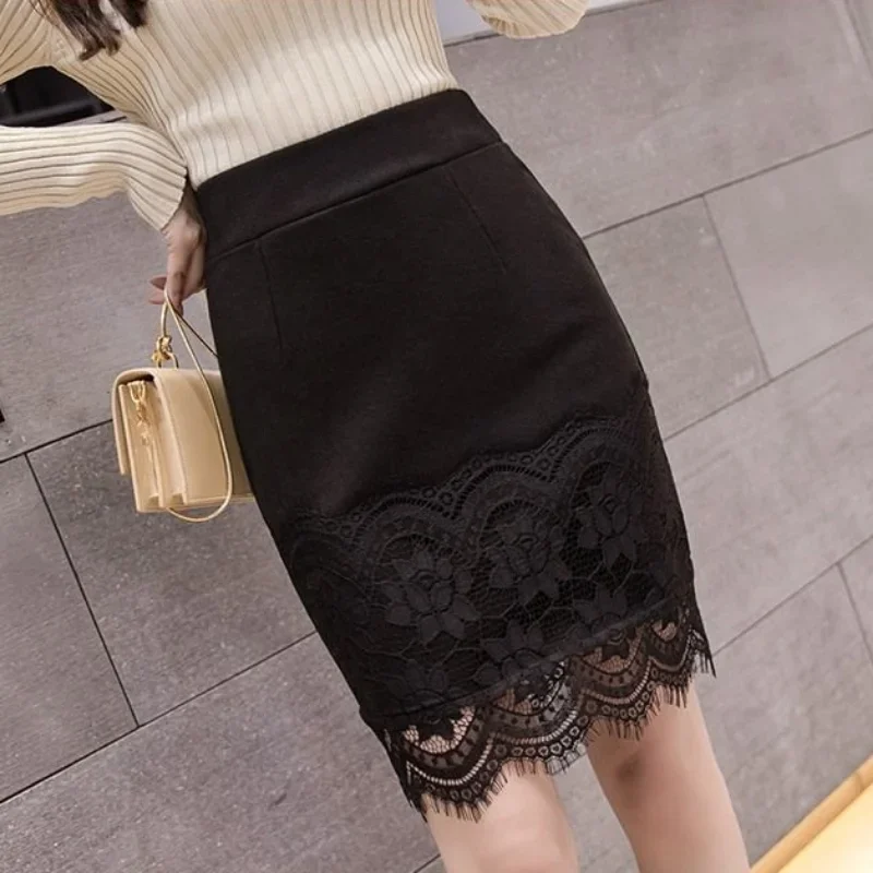 Tight Lace Womens Skirt Wrap Skirts for Women Clothing To Knees Length Trend A Line Stylish Chic and Elegant Aesthetic Fashion