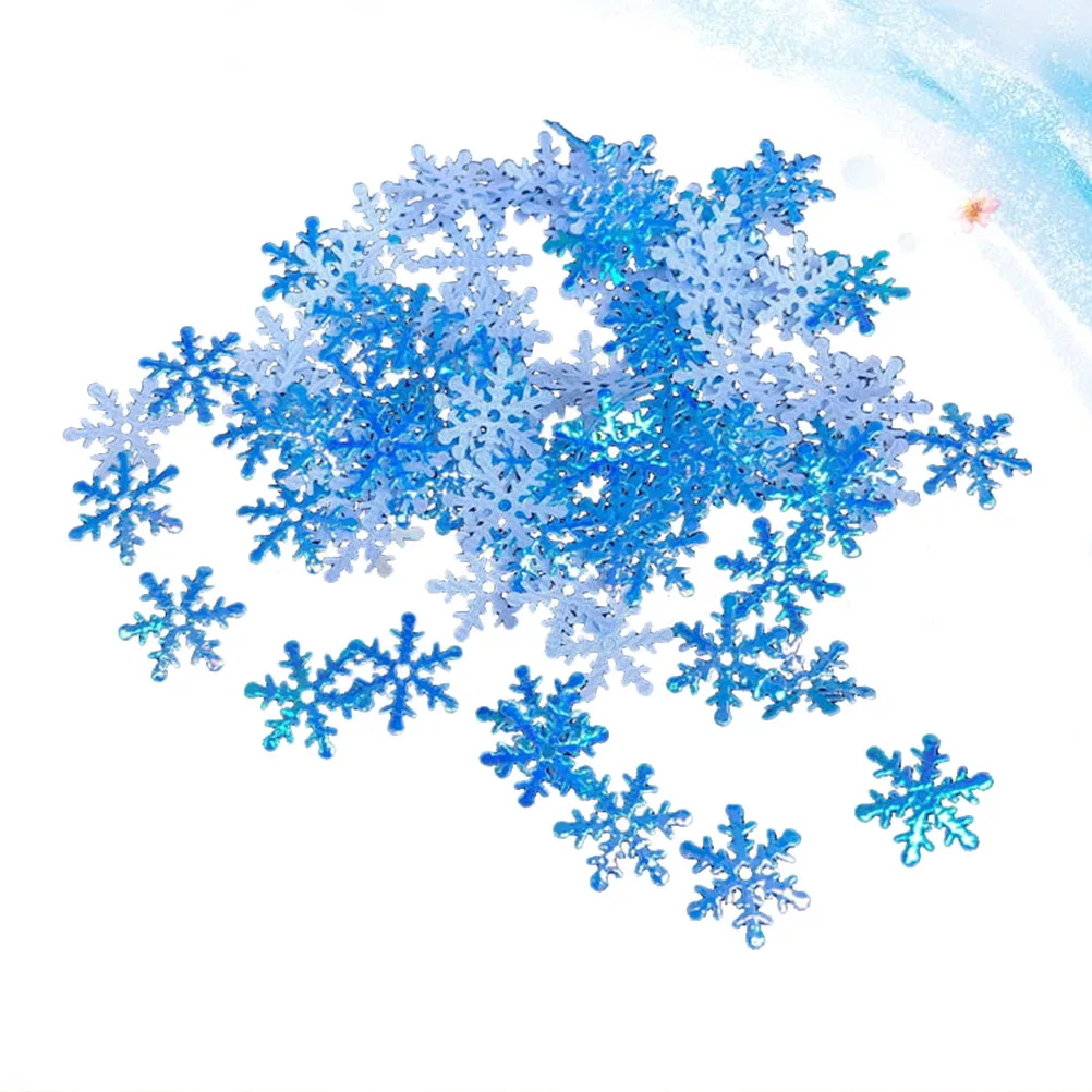 

400pcs Snowflake Confetti Decor 3.5Cm Blue 2Cm White Party Balloon Fillers Table Scatter Craft Christmas Decoration Party