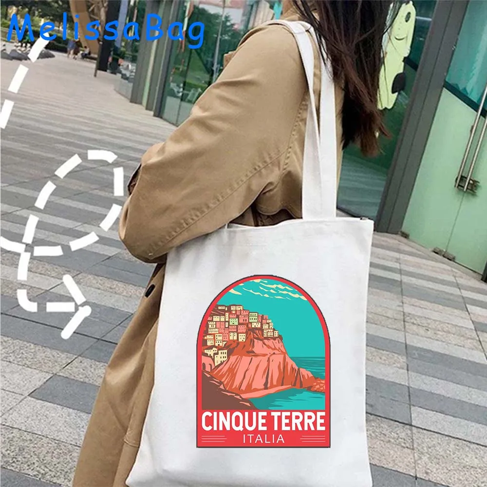 Seoul Budapest Amalfi alupon Ibiza milano italia svizzera Rio De Janeiro Seville paris Vienna Emblem Tote Bag Eco Handbag