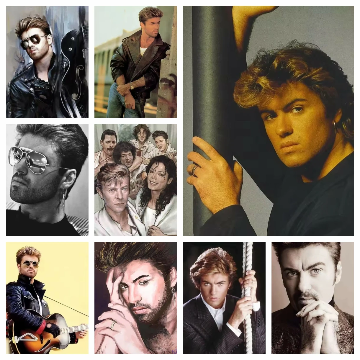 For George Michael Round Diamond Painting Kit Rock Singer Adult Gift Mosaic Oil Painting Room Decor 5D Diamond Embroidery Art