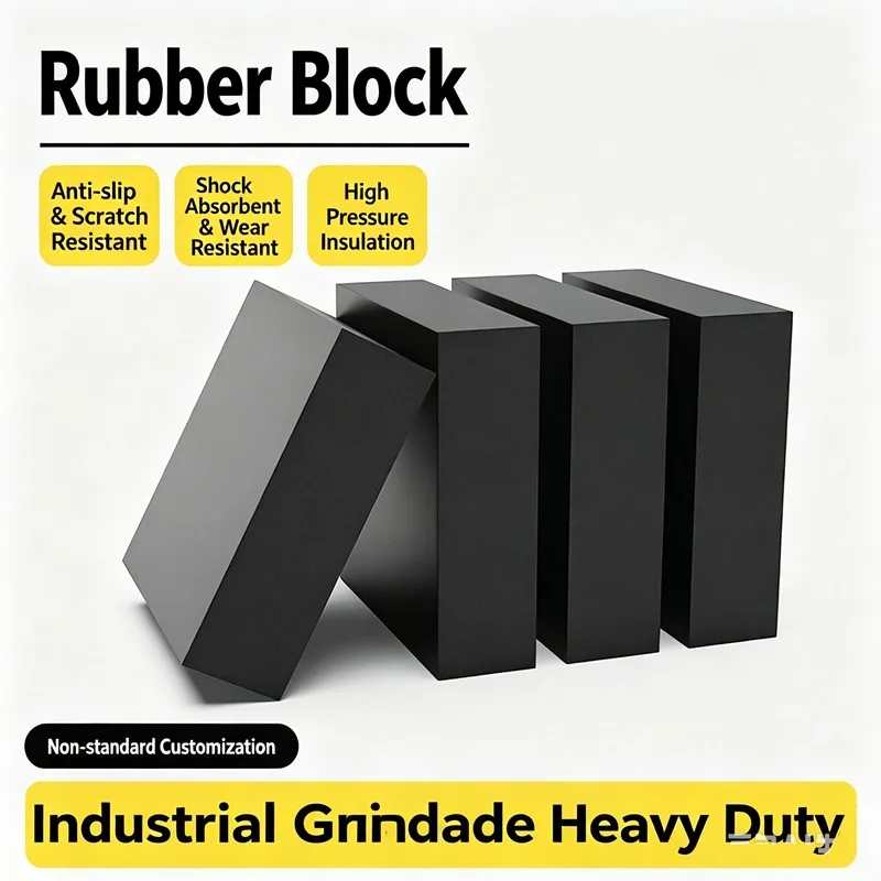 Industrial Rubber Shock Absorbing Block Square Cushion Pad Thickened Wear Resistant Mechanical Buffer Rubber Sheet