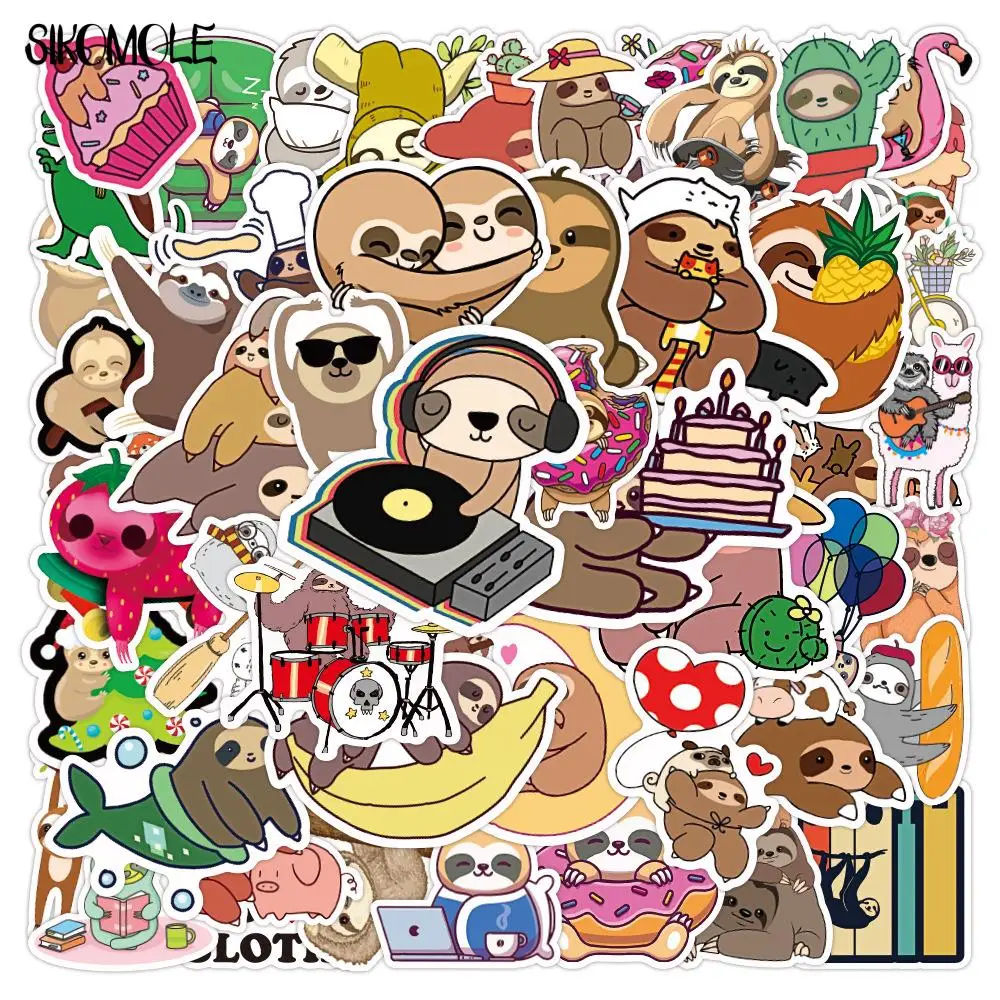 10/30/50PCS 귀여운 게으른 Sloths 스티커 Kawaii 동물 Scrapbooking DIY 일기 편지지 여행 수하물 스티커 낙서 스티커 F5