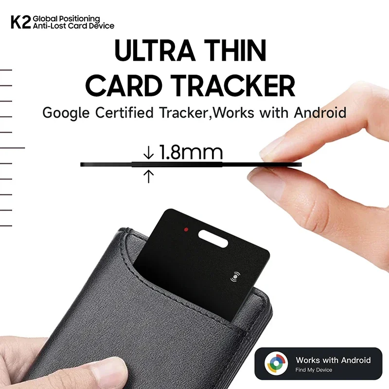 Xiaomi Google GPS 카드 추적기 무선 충전 지갑 안티 손실 장치 Android 또는 Apple 용 초박형 지능 로케이터