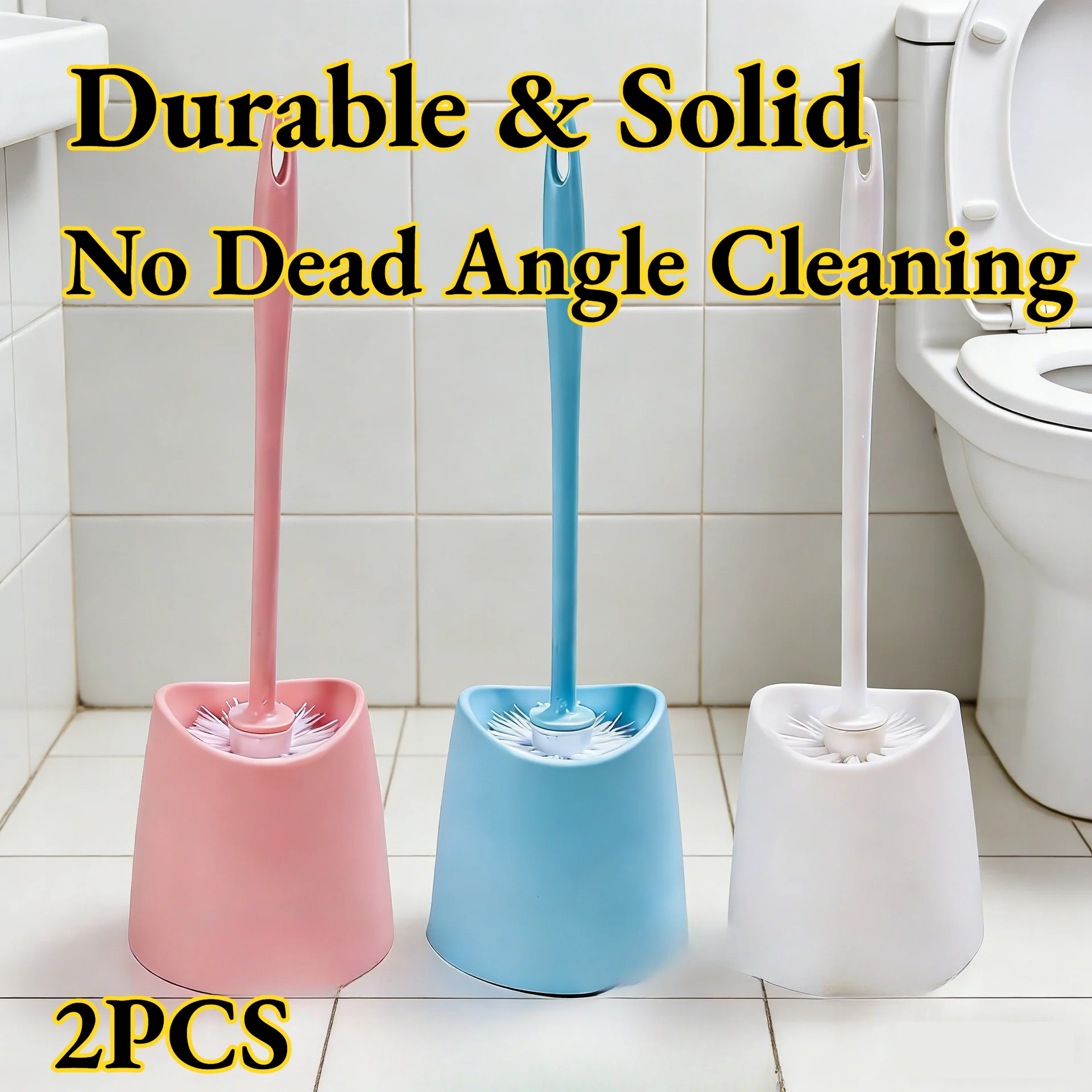 

Щетка для унитаза, пластиковая, для дома и ванной, без мертвых зон, для эффективной очистки, простая, прочная, однотонная, с плотной щетиной, с подставкой