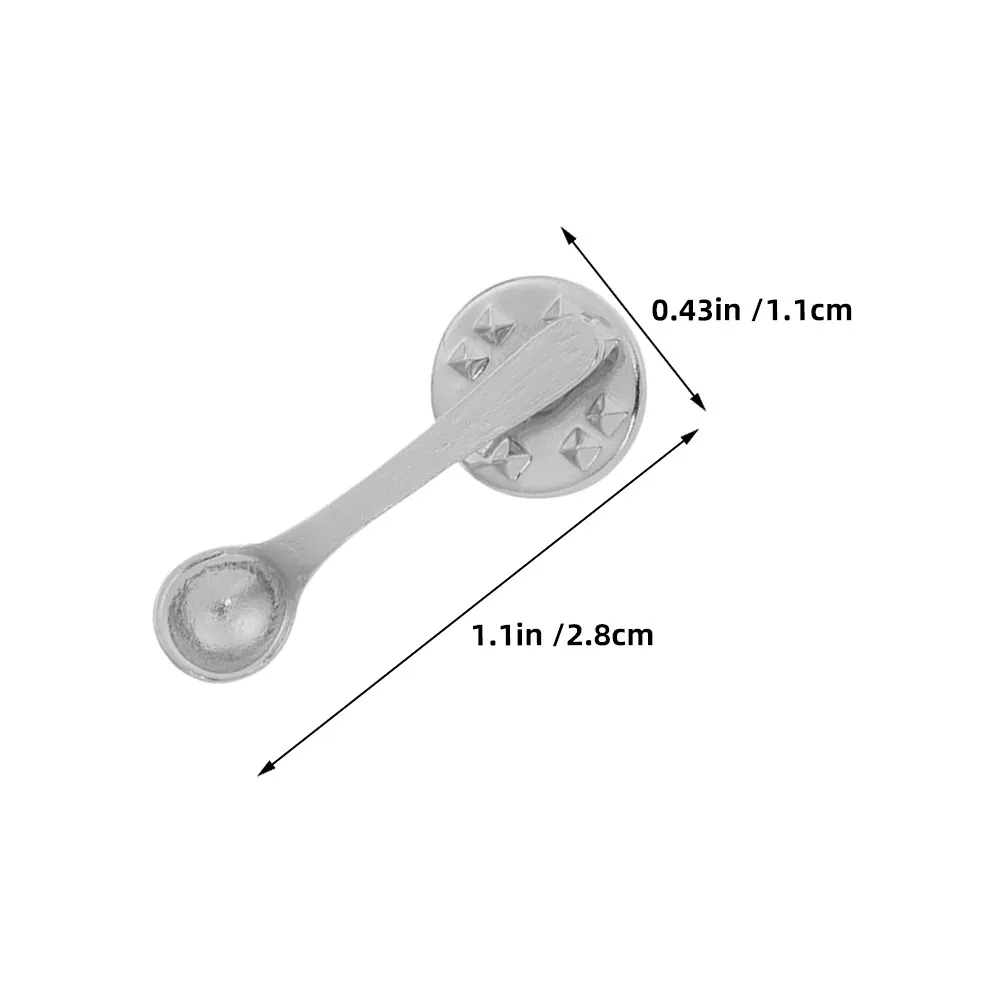6Pcs Creative Coffee Brooch Lapel Pins Spoon Shaped Badge for Bags Jackets Hats Alloy Coffee Lover Pin Brooch Pin Badge