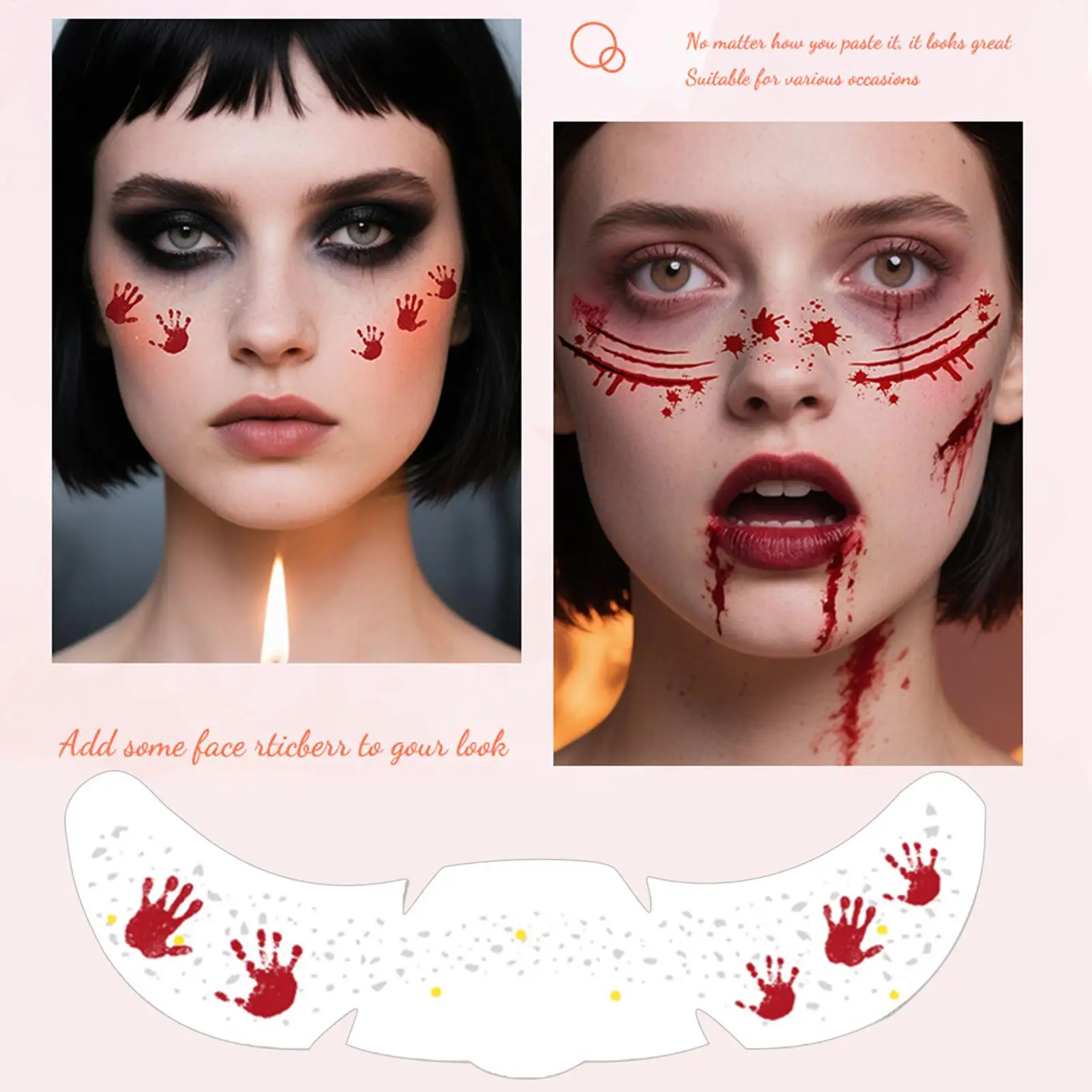 جديد هالوين العين ملصقات الكبار الاطفال الرجال النساء حفلة تنكرية العين ملصقات مخيف لاصق الخفافيش اليقطين بصمة الشارات مقاوم للماء #4