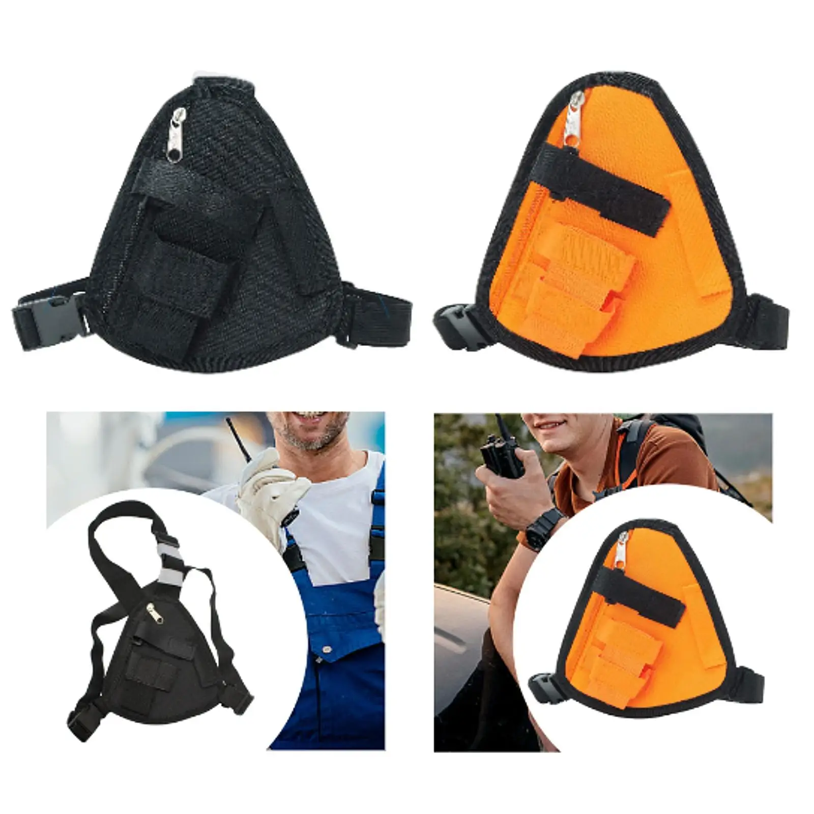 Two Way Radio Chest Pack Harness Carry Case Universal Chest Front Pack Two Way Radio Pouch Holder for Camping Climbing Hiking