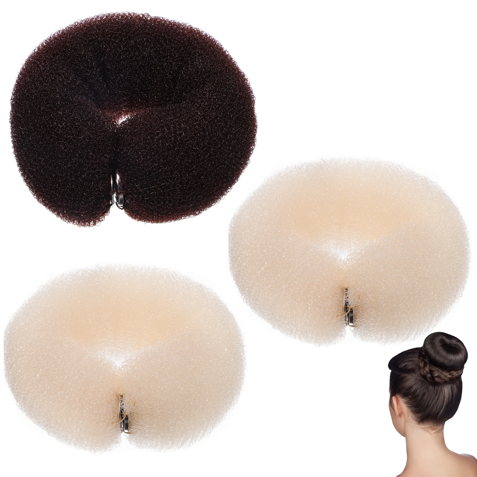 3 個ナイロンヘアカーラー銅素材簡単バックルアップソフトストリップ DIY スタイリングアクセサリー女の子のためのナイロンヘアカーラー