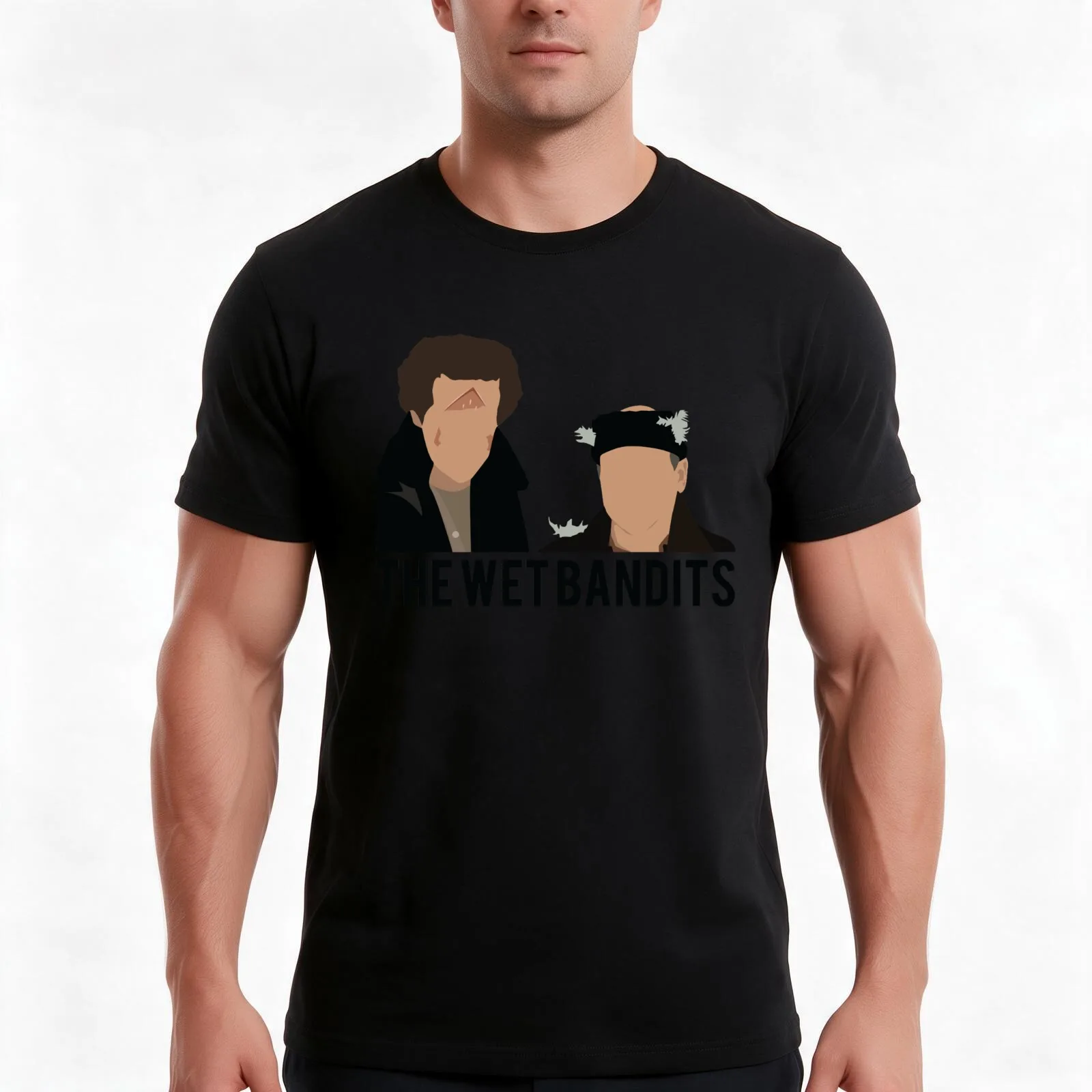 Home Alone - The Wet Bandits T-Shirt, Summer Casual Cotton Tee, Oversized Streetwear Tops, Vintage Graphic Print, 100% Cotton