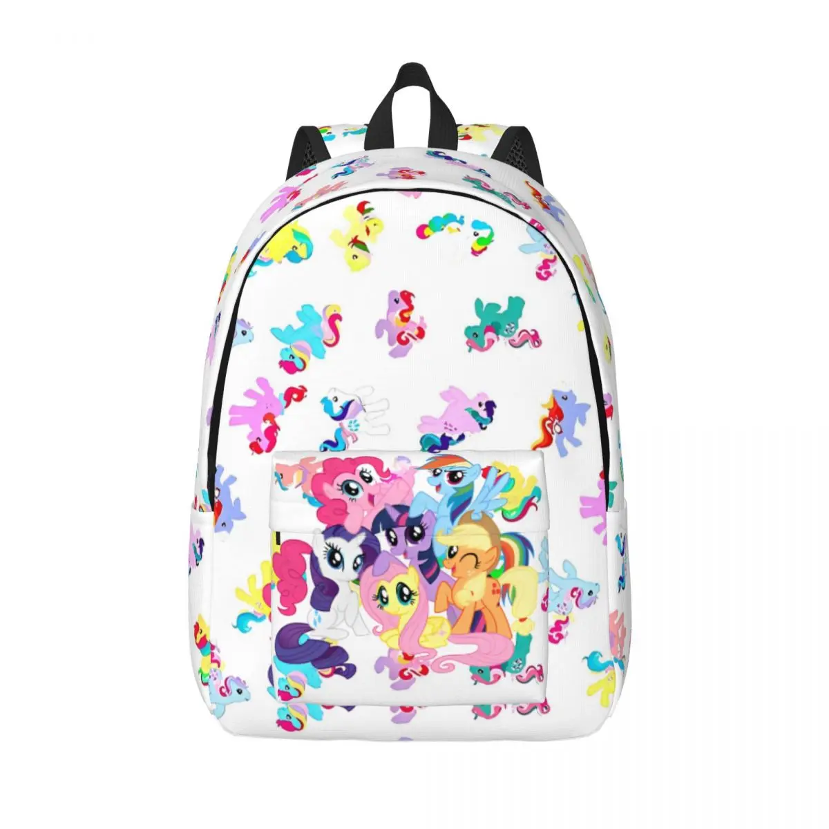 Ponies-Sac à dos de dessin animé Kawaii pour garçons et filles, cartable d'école pour enfants, sac à dos en toile pour la maternelle, sac primaire léger