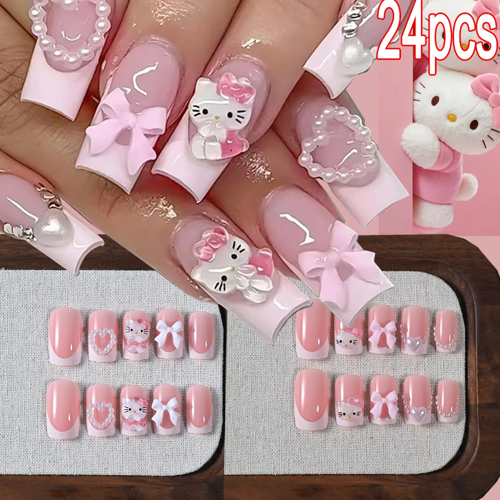 24Pc/Box 3D Pink He… - image
