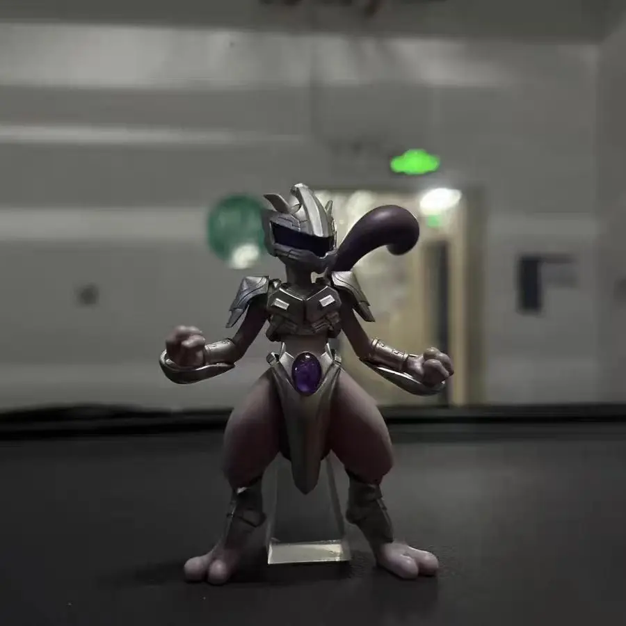 Pokémon Anime Mewtwo Figura, Estatueta de Aço Mewtwo Action, Estátua de PVC, Coleção Modelo, Decorações, Brinquedos para Presentes Miúdo, 11cm